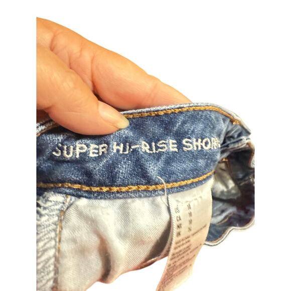 American Eagle AEO Denium Super Hi Rise Shortie Women's Size 10 Shorts - Picture 3 of 5